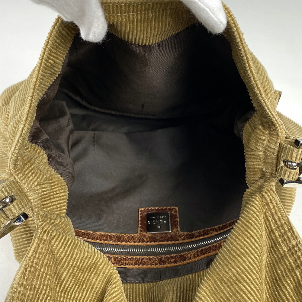 FENDI Mamma Baguette Zucca Shoulder Bag Brown Corduroy - Picture 7 of 7